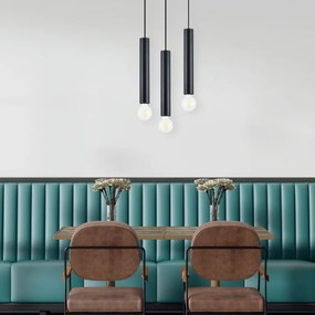 Φωτιστικό Οροφής Τρίφωτο Homelighting Adept Tube 77-8672 Black