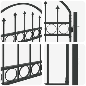 vidaXL Πύλη Φράχτη Γκρι 100 x 125 cm Ατσάλι με Επικάλυψη Πούδρας