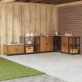 vidaXL Ράφι Αποθήκευσης Κουζίνας με ράφι Σκ rusty 60 x 50 x 92 εκ.