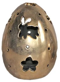 Διακοσμητικό Αυγό Κεραμικό Χρυσό-Μπρονζέ Art Et Lumiere 14x18εκ. 10608