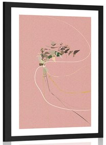 Αφίσα με πασπαρτού Όμορφο φυτό - 30x45 silver
