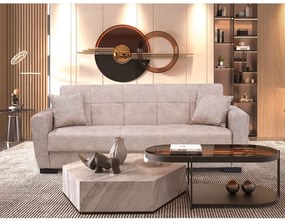 ANIMA LIGHT BROWN ΥΦΑΣΜΑ 3ΘΕΣΙΟΣ ΚΑΝΑΠΕΣ/ΚΡΕΒΑΤΙ ΜΕ ΑΠΟΘ.ΧΩΡΟ 210X80X75εκ. ZITA PLUS 210Χ80Χ75εκ. ΚΡΕΒ.180Χ100