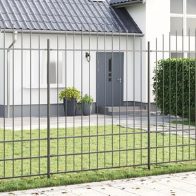 vidaXL Φράχτης κήπου  με καμπύλη κορυφή Γκρι 5.1x2 μ Χάλυβας