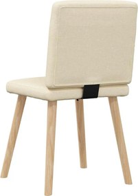 vidaXL Καρέκλες Τραπεζαρίας 6 τεμ. Κρεμ Υφασμάτινες