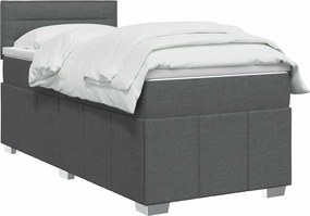 vidaXL Κρεβάτι box spring με στρώμα Σκούρο Γκρι 80 x 200 cm Ύφασμα
