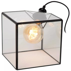 Φωτιστικό Επιτραπέζιο Lucide 10518-20-60 DAVOS Διάφανο (Transparent)|Μαύρο Ματ (Black Mat)