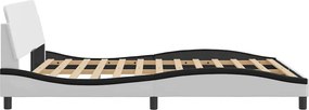 vidaXL Πλαίσιο Κρεβατιού Dover Λευκό/Μαύρο 160x200εκ Συνθ. Δέρμα