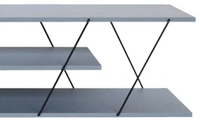 Tραπέζι σαλονιού Tars pakoworld γκρι-μαύρο 120x30x33εκ