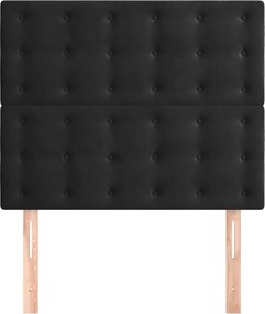 vidaXL Κεφαλάρι Μαύρο Βελούδινο 90x5x118/128 εκ.