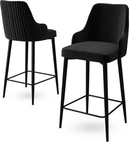 Σκαμπό Μπαρ 2τμχ Μαύρο ENOX 45x43x105