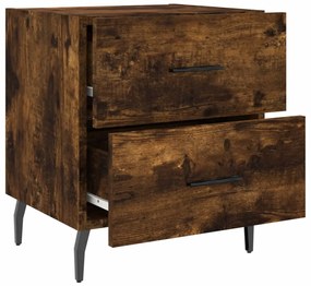 vidaXL Κομοδίνο Καπνιστή Δρυς 40 x 35 x 47,5 εκ. από Επεξεργ. Ξύλο