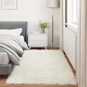 vidaXL Χαλί από τεχνητό πρόβειο δέρμα TAFALLA Λευκό 100 x 200 cm
