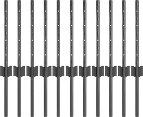 vidaXL Στύλος Περιφράξεων 11 pcs Γκρι 40 cm Ατσάλι