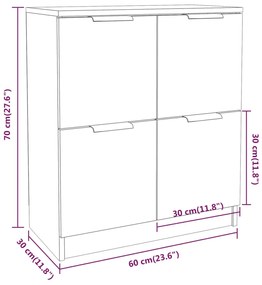 Ντουλάπι Γκρι Σκυροδέματος 60x30x70 εκ. από Επεξεργασμένο Ξύλο - Γκρι