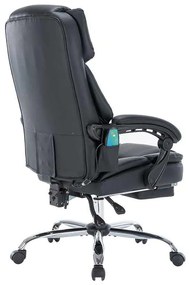 Καρέκλα γραφείου διευθυντή Thrive pakoworld Premium Quality μηχανισμός massage-θερμαινόμενη πλάτη pu μαύρο