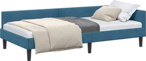 vidaXL Κρεβάτι Γωνίας Μπλε 100 x 200 cm Βελούδο
