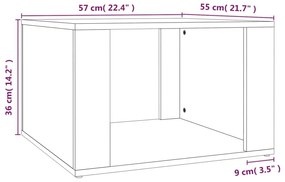 Κομοδίνο Λευκό 57 x 55 x 36 εκ. από Επεξεργασμένο Ξύλο - Λευκό