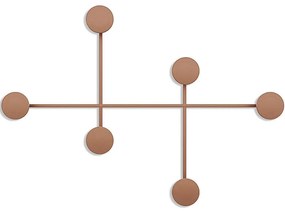 Κρεμάστρα Τοίχου 6 Θέσεων Dama 494PYT1141 82x60x10cm Copper Wallity Metal