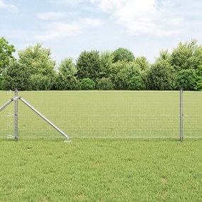 vidaXL Φράχτης  Welded Wire με 13 Σημαδεμένα Πόδια 0.8x25 μ Γαλβανισμένο Ατσάλι