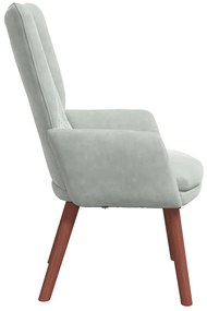 vidaXL Πολυθρόνα Ανοιχτό γκρι 63 x 67 x 94 εκ. Βελούδο