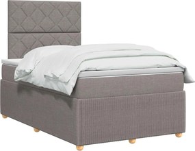 vidaXL Κρεβάτι box spring με στρώμα Taupe 120 x 200 cm Ύφασμα