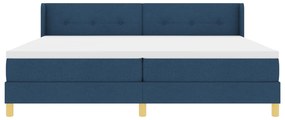 vidaXL Κρεβάτι Box Spring  με στρώμα σε μπλε, 200 x 200 εκ, υφασμάτινο