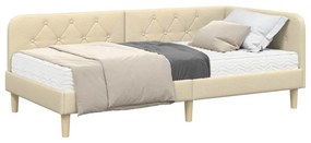 vidaXL Κρεβάτι Γωνίας Κρεμ 100 x 200 cm ύφασμα