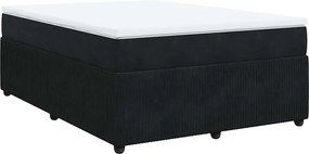 vidaXL Κρεβάτι Boxspring με Στρώμα Μαύρο 140x190 εκ. Βελούδινο