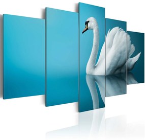 Πίνακας - A swan in blue 100x50
