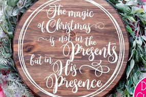 Σετ των 2 Intra απο ξύλο plywood 3mm-4mm πάχος – Η μαγεία των Χριστουγέννων Δίασταση 20x20 cm INTRAFABR-69889993