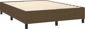 vidaXL Κρεβάτι Boxspring με Στρώμα Σκούρο Καφέ 140x190 εκ. Υφασμάτινο