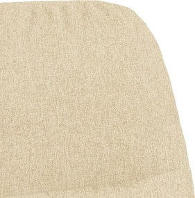 vidaXL Κουνιστή Πολυθρόνα Λευκό Κρεμ Υφασμάτινη