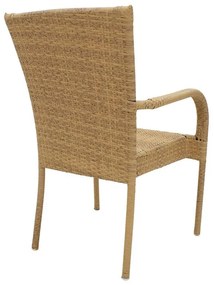 Πολυθρόνα Laura μέταλλο-pe rattan φυσικό 58x58x90 εκ.