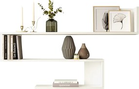 Ραφιέρα τοίχου Belinda pakoworld λευκό 120x14.5x71.4εκ