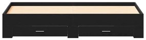 vidaXL Κρεβάτι με Συρτάρια Μαύρη δρυς 180 x 200 cm Επεξεργασμένο ξύλο