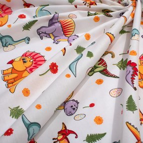 Σεντόνια Κούνιας (Σετ) Dimcol Dinosaur 520 White - Orange