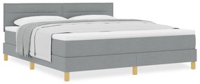 vidaXL Κρεβάτι με Σπαστή Βάση και Στρώμα Γκρι 180x200 εκ. Ύφασμα