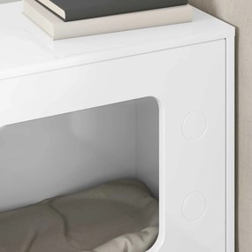 vidaXL Σπίτι Γάτας Λαμπερό Λευκό 51 x 30 x 52 εκ. Επεξεργασμένο Ξύλο