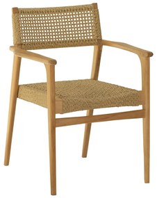 DINING ARMCHAIR NEBO  SOLID TEAK WOOD &amp; SYNTHETIC RATTAN IN NATURAL COLOR