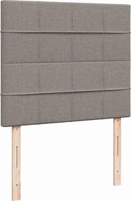 vidaXL Κρεβάτι Boxspring με Στρώμα Taupe 120x190 εκ. Υφασμάτινο