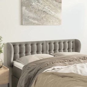 Κεφαλάρι με Πτερύγια Ανοιχτό Γκρι 147x23x78/88 εκ. Βελούδινο 3117626
