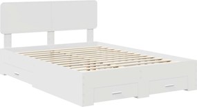 vidaXL Σκελετός Κρεβατιού Λευκό 140 x 200 cm Επεξεργασμένο ξύλο