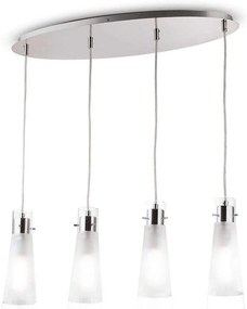 Φωτιστικό Οροφής-Ράγα Kuky 023038 73x46/135x33cm 4xE27 60W Clear Ideal Lux