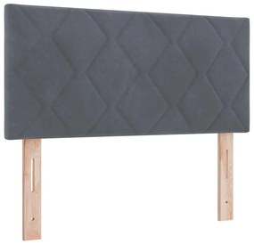 vidaXL LED Κεφαλάρι με φώτα λωρίδας LED Σκούρο γκρι 100 cm Βελούδο