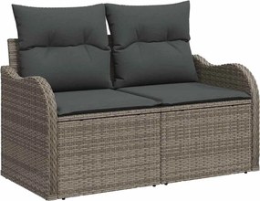 vidaXL Σετ Καναπέ Κήπου 5 pcs Γκρι Πολυεστέρας, Ρατάν και Γυαλί