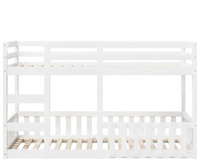 vidaXL Κουκέτα Λευκό 80x200 εκ. από Μασίφ Ξύλο Πεύκου