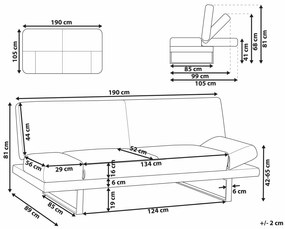 Καναπές κρεβάτι Berwyn 1646, Πράσινο, 81x190x89cm, 44 kg, Πόδια: Μέταλλο | Epipla1.gr