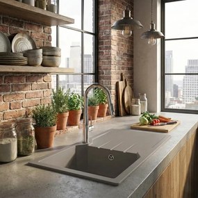 Sanitec Ultra Granite 805 (86x50) - Γρανιτένιος νεροχύτης - Ocra