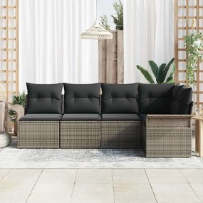 vidaXL Σετ Καναπέ Κήπου 5 pcs 242.5 x 132.5 x 85 εκ. Πολυ ράταν