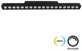 Φωτιστικό Μαγνητικής Ράγας LED 21W 4000K Μαύρο 4244413 Magnetic Viokef 4244413 Μαύρο
